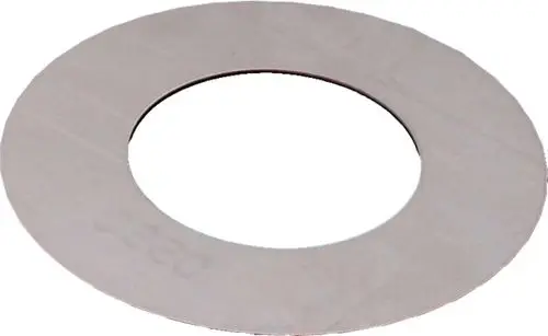 Wolf Blende mit zentralem Loch und flacher, runder Form, hergestellt aus Metall. Sie hat eine glatte Oberfläche und wird in technischen Anwendungen verwendet.